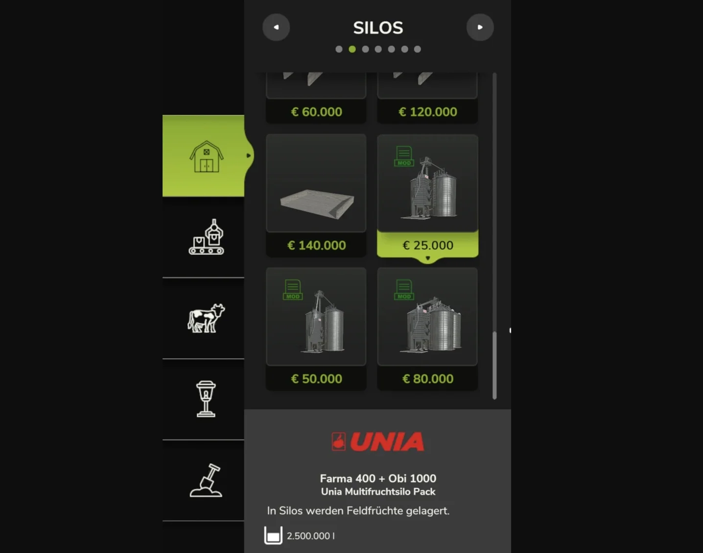 FS25 Unia Multifruitsilo Pack V1.0 Packs Mod FS25 Mod Free Download