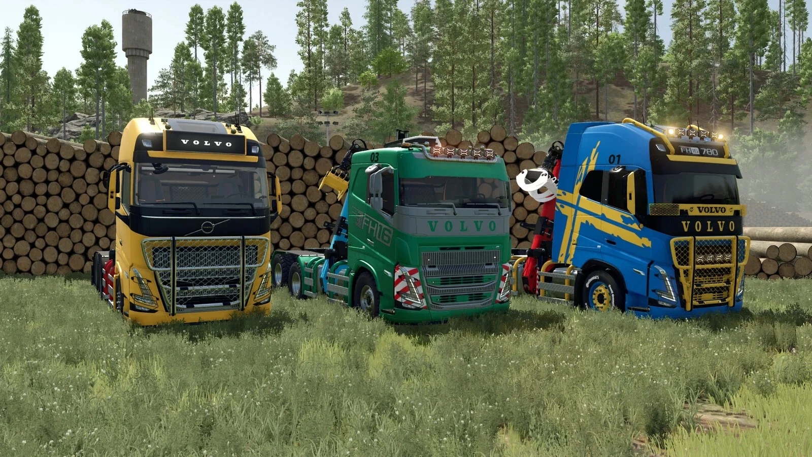 FS25 Volvo FH 16 Forestry Z-Crane Semi Pack v1.0 Packs Mod FS25 Mod Free Download