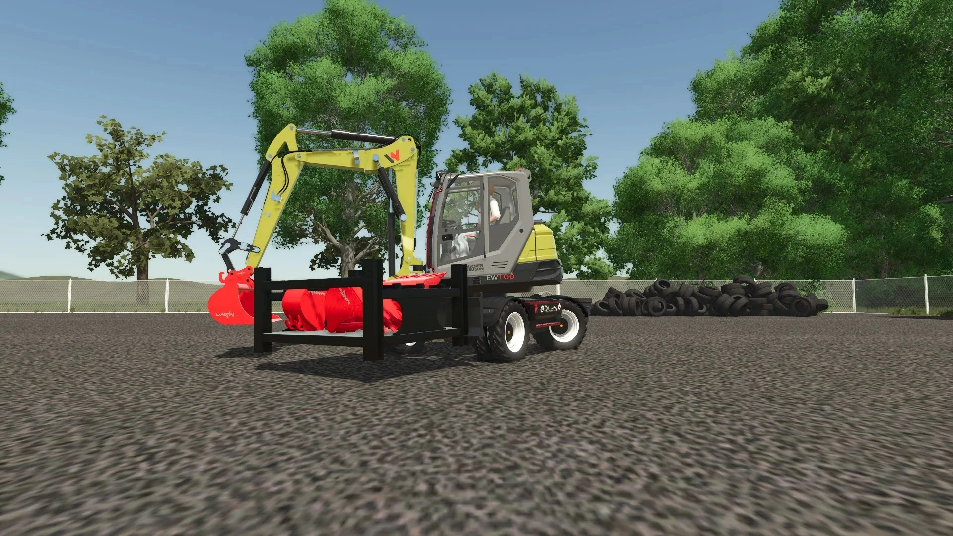 FS25 Wacker Neuson EW100 and Martin & Steelwrist Bucket Pack v1.0 Packs Mod FS25 Mod Free Download
