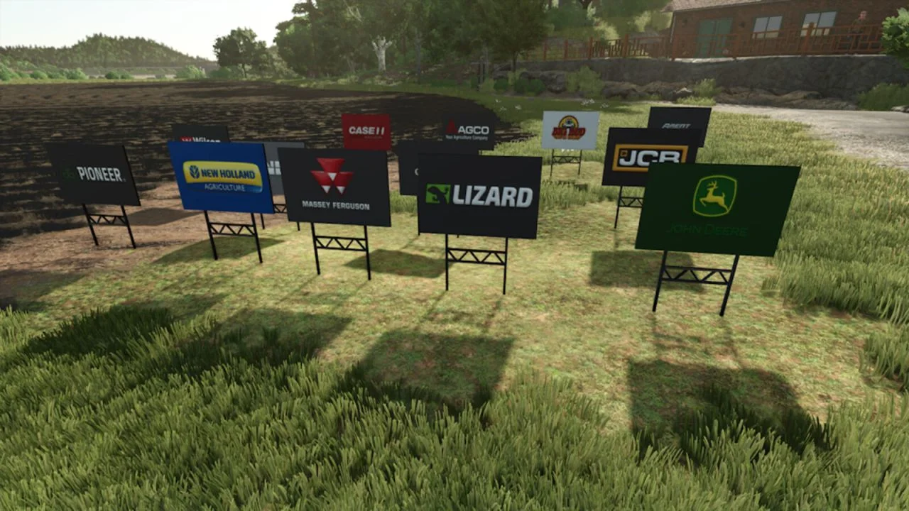 FS25 Brand Yard Signs v1.0 Placeable Objects Mod FS25 Mod Free Download