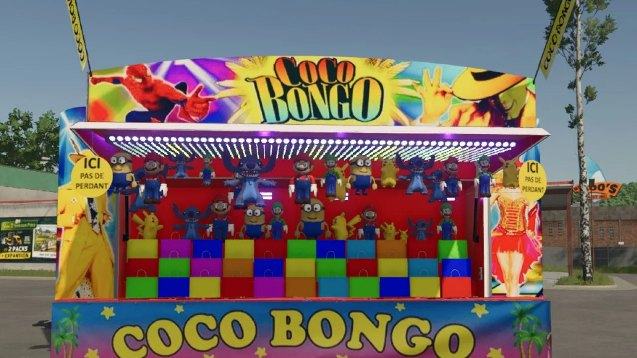 FS25 COCO BONGO funfair stand v1.0 Placeable Objects Mod FS25 Mod Free Download