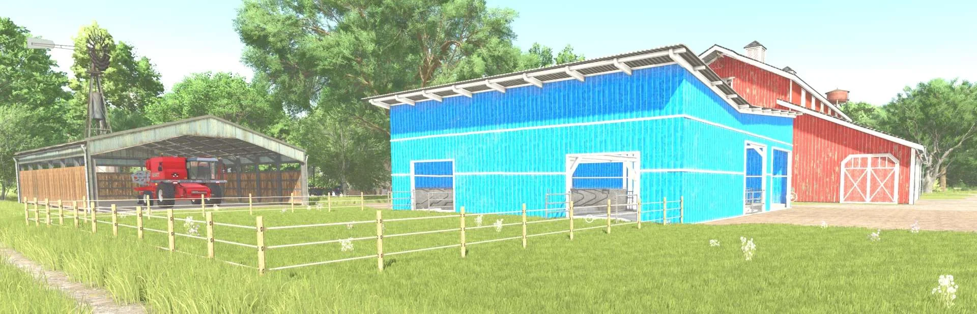 FS25 Cowbarn Blue V1.0 Placeable Objects Mod FS25 Mod Free Download
