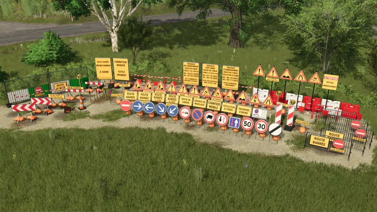 FS25 French Temporary Marking V1.6 Placeable Objects Mod FS25 Mod Free Download