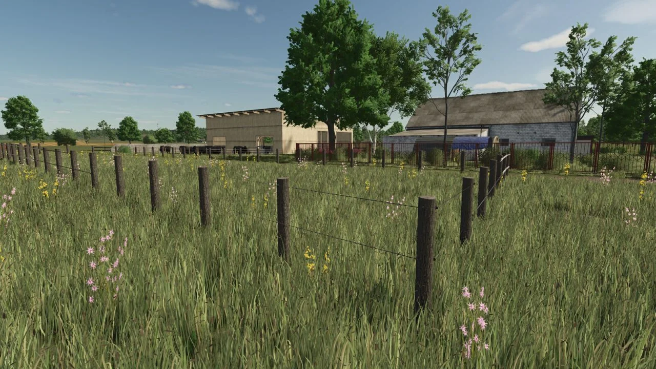 FS25 Meadow Fence v1.0 Placeable Objects Mod FS25 Mod Free Download