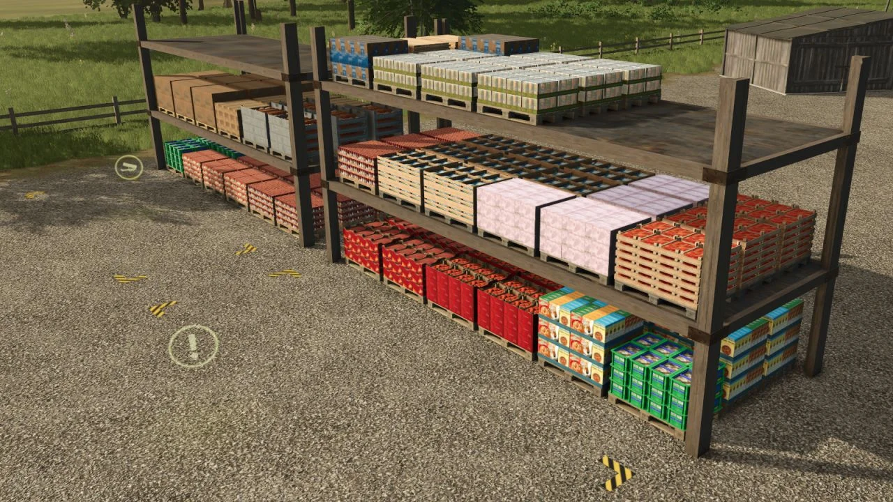 FS25 Pallet Shelf V1.0.0.2 Placeable Objects Mod FS25 Mod Free Download