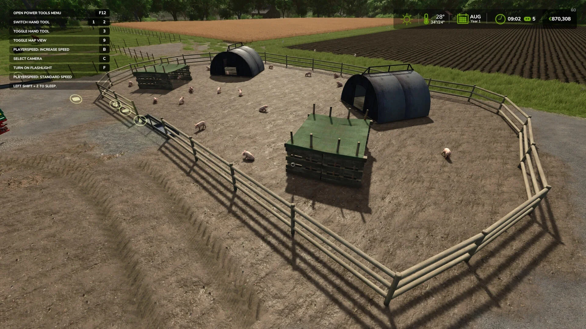 FS25 Pigspen with Shelters and Arks V1.0 Placeable Objects Mod FS25 Mod Free Download