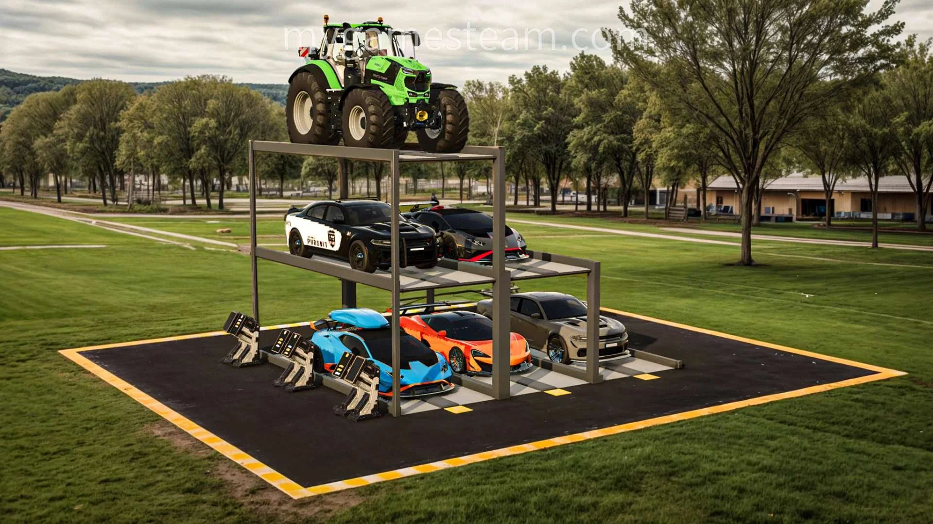 FS25 Pit Mechanical Parking V1.0 Placeable Objects Mod FS25 Mod Free Download