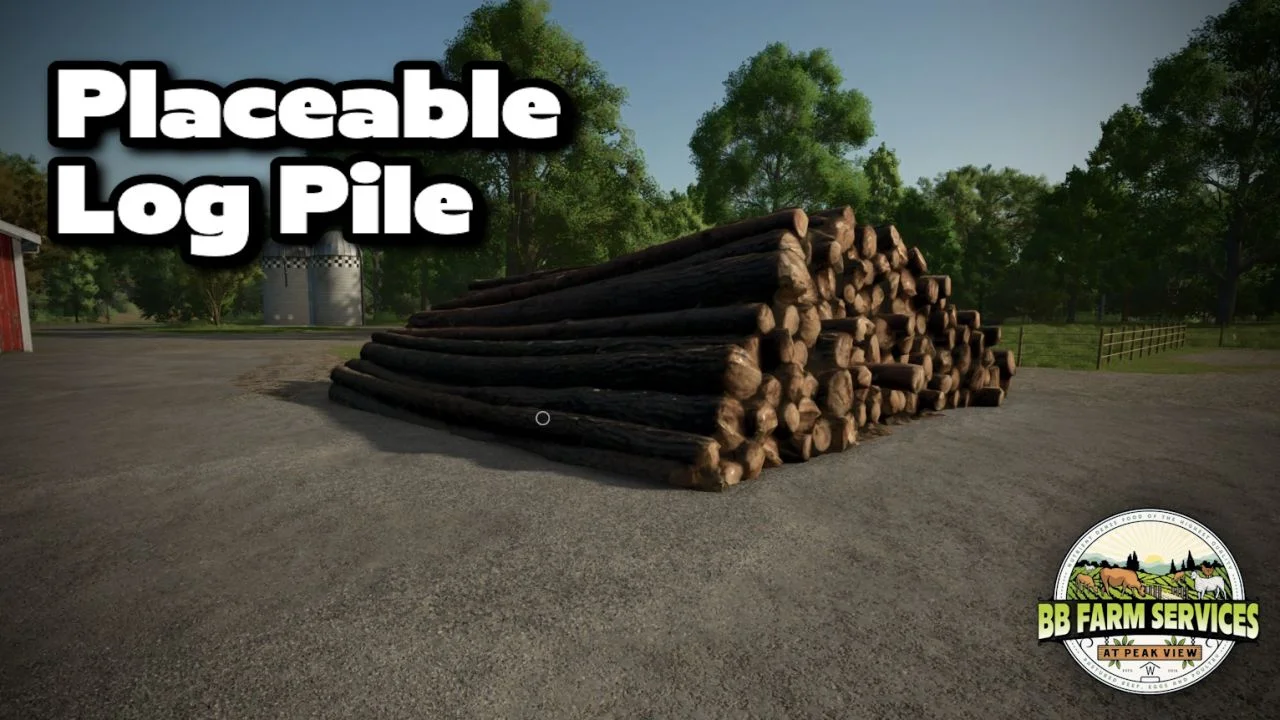 FS25 Placeable Log Stack v1.0 Placeable Objects Mod FS25 Mod Free Download
