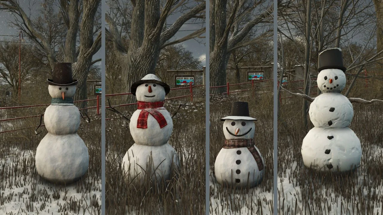 FS25 Placeable Snowmen v1.0 Placeable Objects Mod FS25 Mod Free Download
