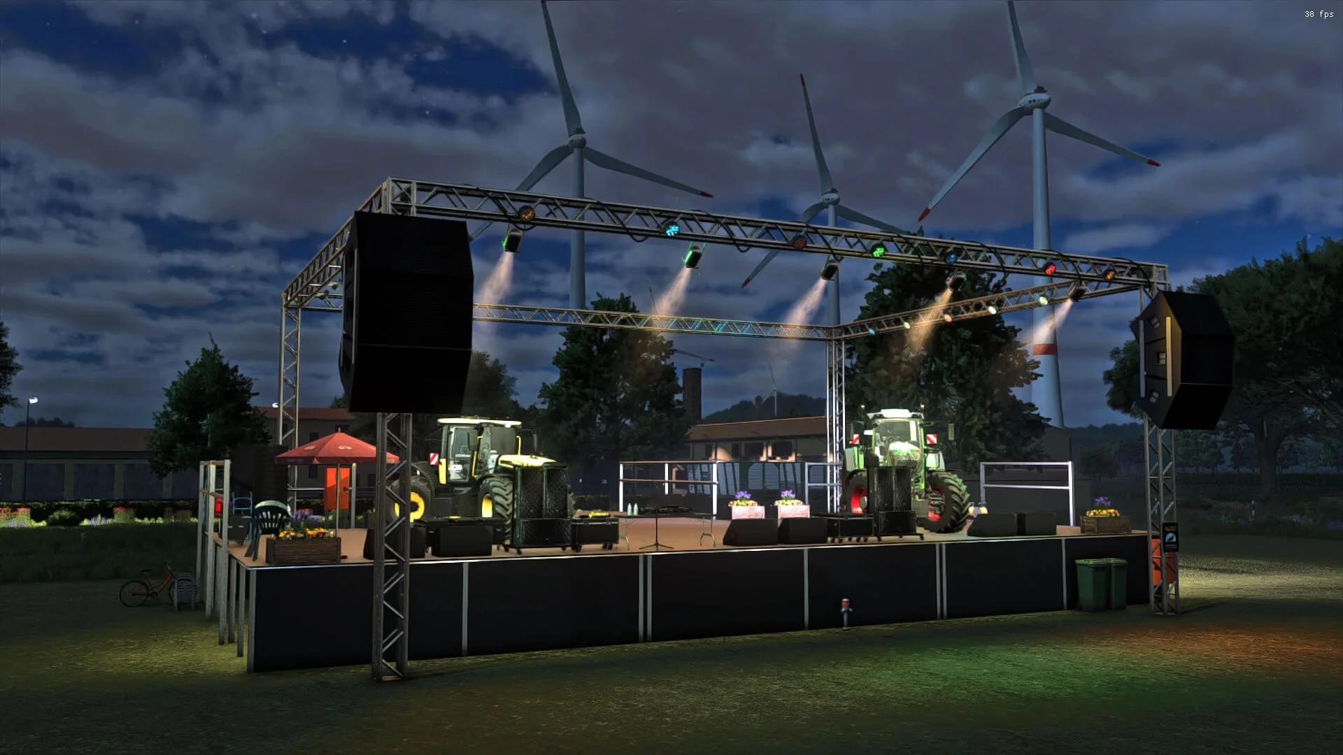 FS25 Placeable Stage with Light and Sound Show v1.1 Placeable Objects Mod FS25 Mod Free Download