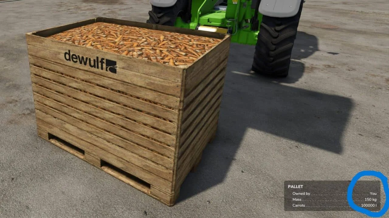 FS25 Vegetable Pallet 100,000L v1.0.0.1 Placeable Objects Mod FS25 Mod Free Download