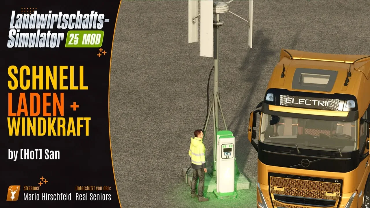 FS25 Wind Turbine Charging Station V1.0 Placeable Objects Mod FS25 Mod Free Download