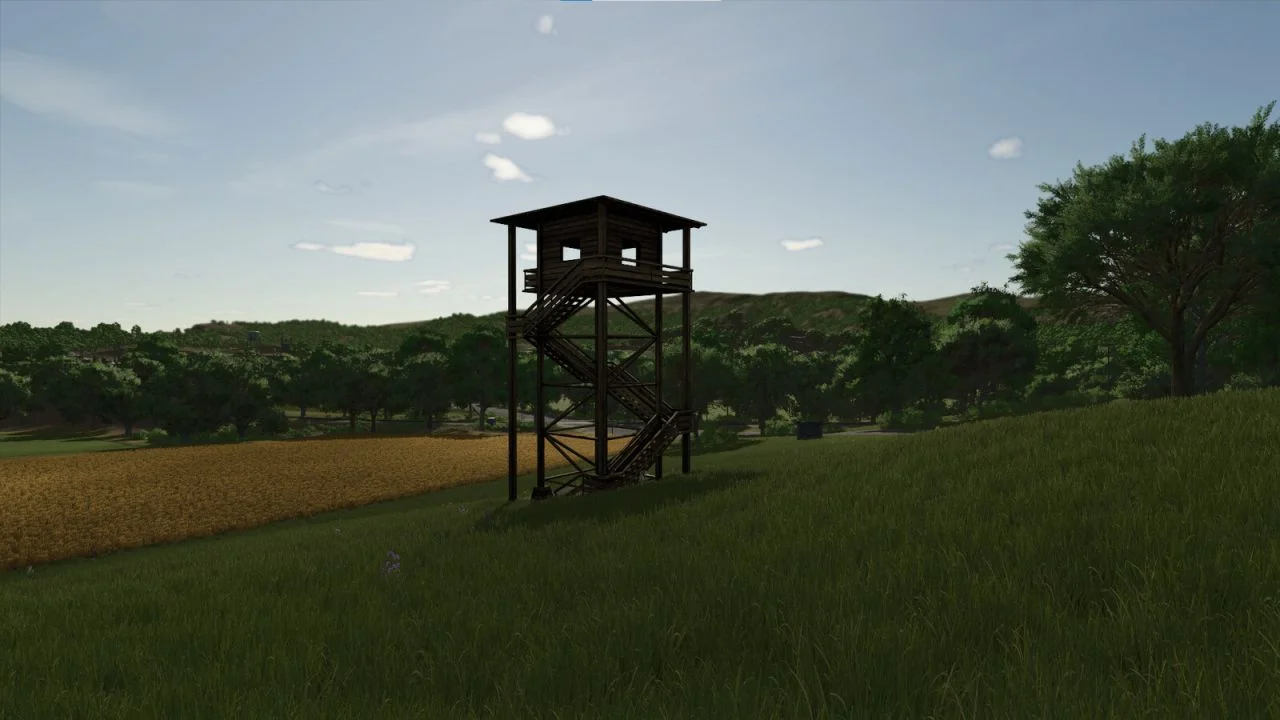 FS25 Wood Tower V1.0 Placeable Objects Mod FS25 Mod Free Download