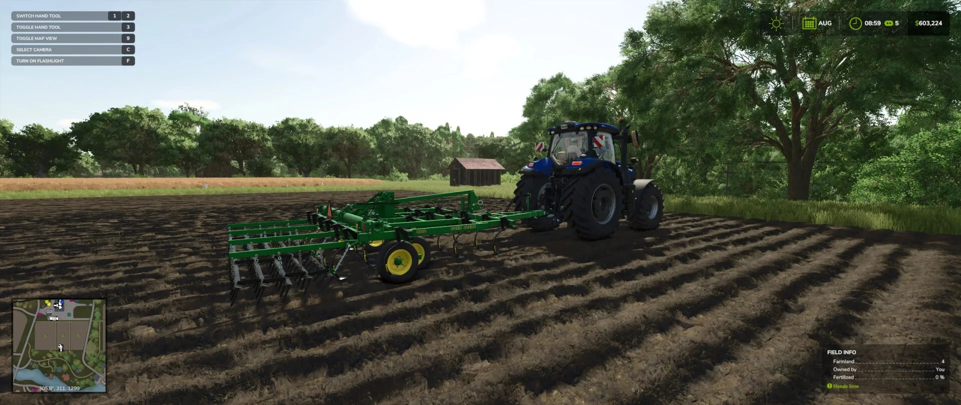 FS25 John Deere 980 Pull Behind Plow v1.0 Plows Mod FS25 Mod Free Download