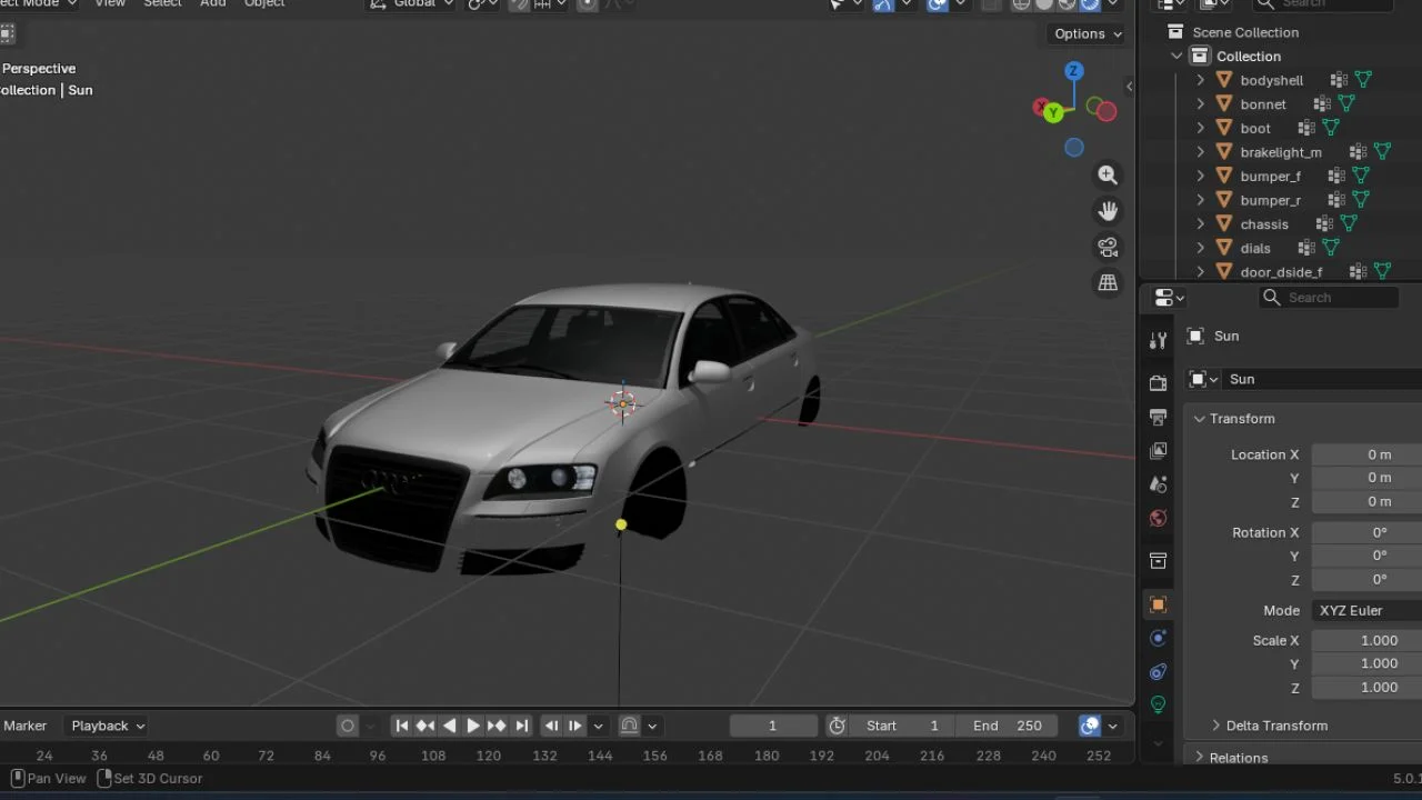FS25 Audi A8 Prefab V1.0 FS25 Mod Free Download