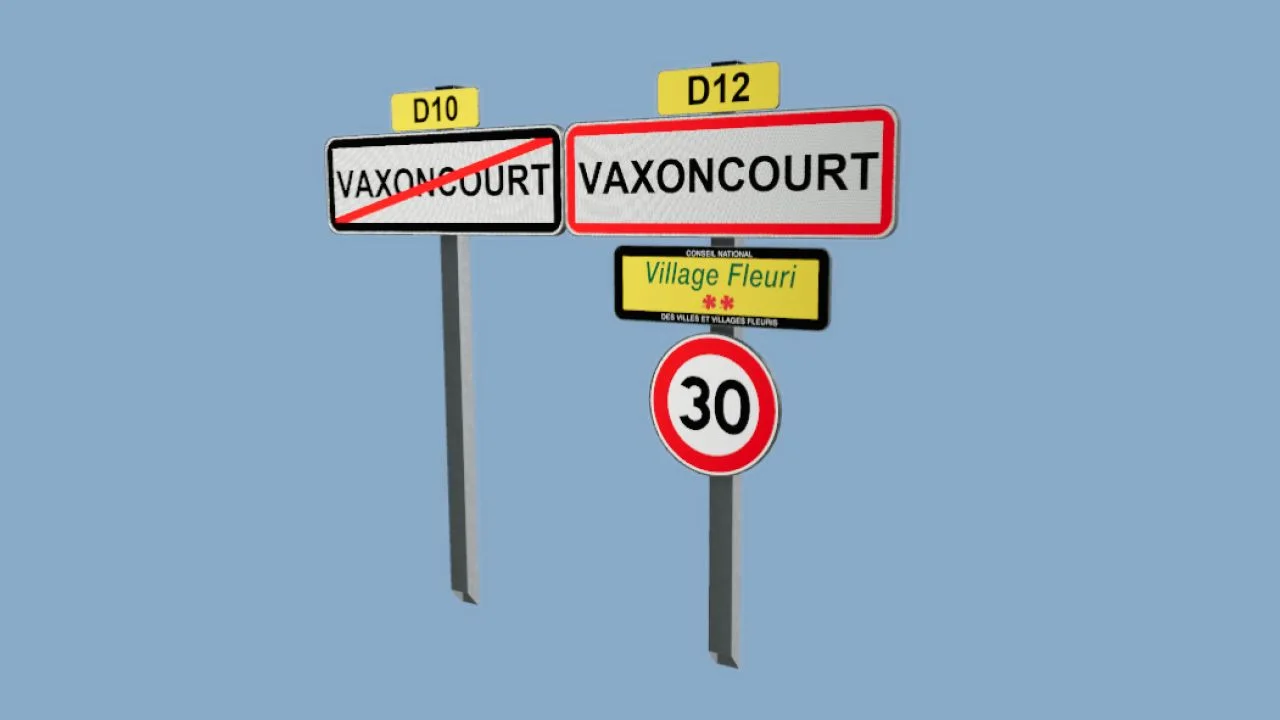 FS25 Commune entrance and exit sign Prefab V1.0 FS25 Mod Free Download