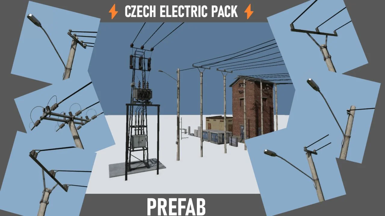FS25 Czech Electric Pack Prefab v1.0 FS25 Mod Free Download
