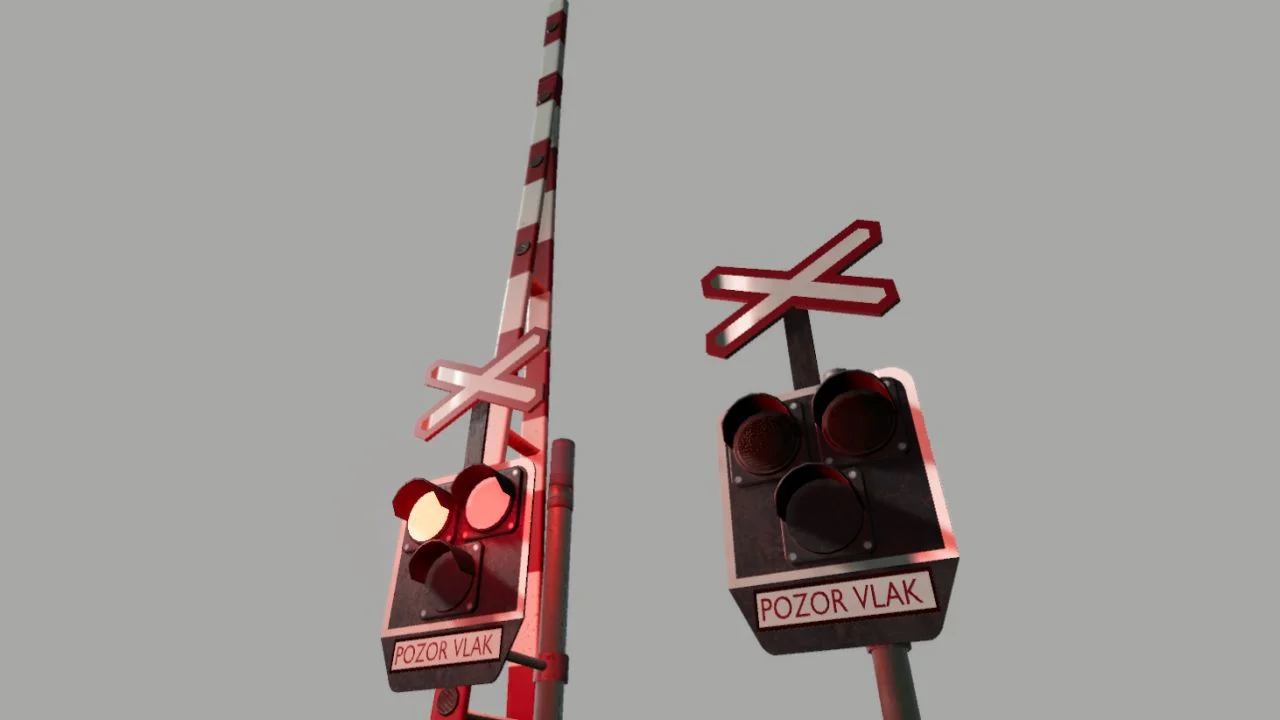 FS25 Czech railroad crossing AZD 97 (Prefab) V1.0 FS25 Mod Free Download