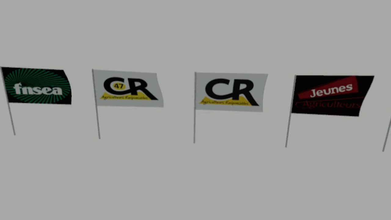 FS25 French agricultural flags Prefab V1.0 FS25 Mod Free Download