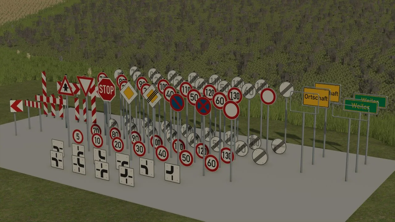 FS25 German Traffic Signs Prefab V1.0.0.1 FS25 Mod Free Download