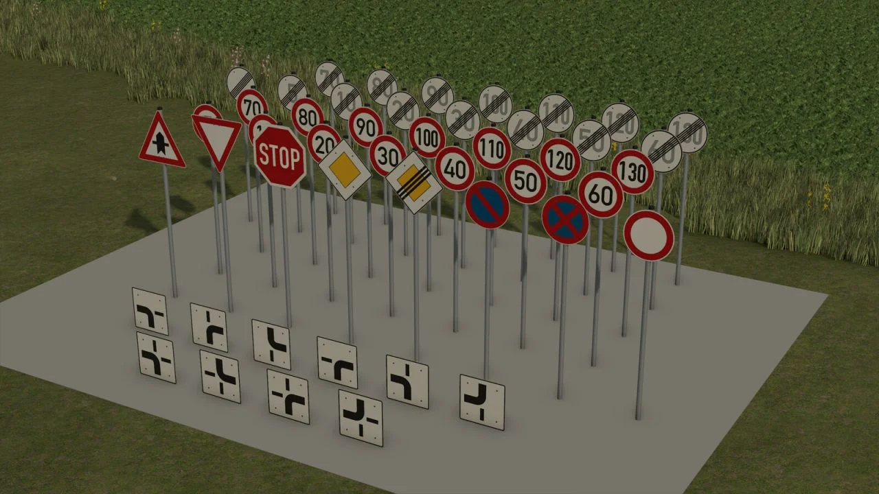 FS25 German Traffic Signs Prefab v1.0 FS25 Mod Free Download