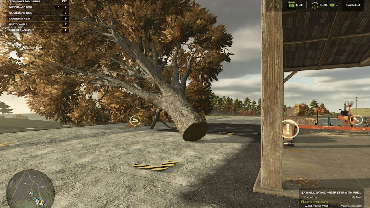 FS25 Sawmill LT15 with PrefabWall v1.0.0.1 FS25 Mod Free Download