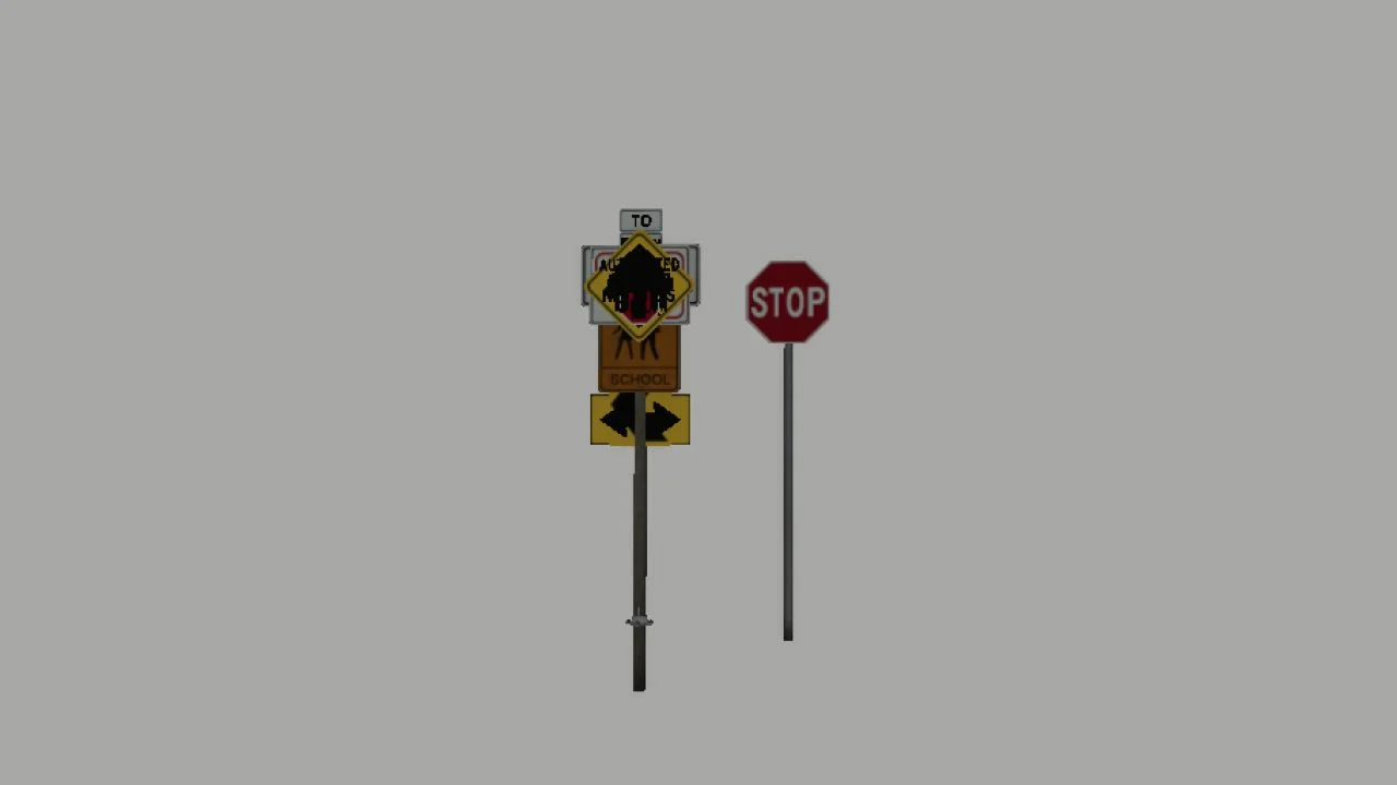 FS25 US Road Signs Prefab v1.0 FS25 Mod Free Download
