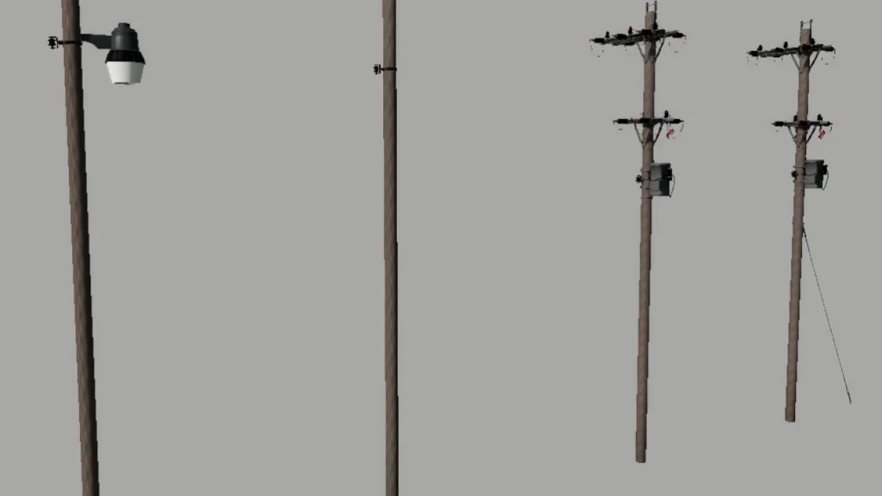 FS25 US Style Powerpoles Prefab v1.0 FS25 Mod Free Download