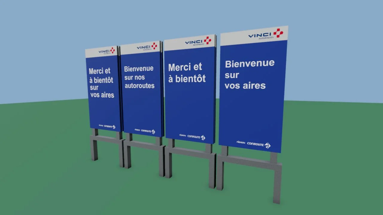 FS25 Vinci motorway panel pack Prefab V1.0 FS25 Mod Free Download