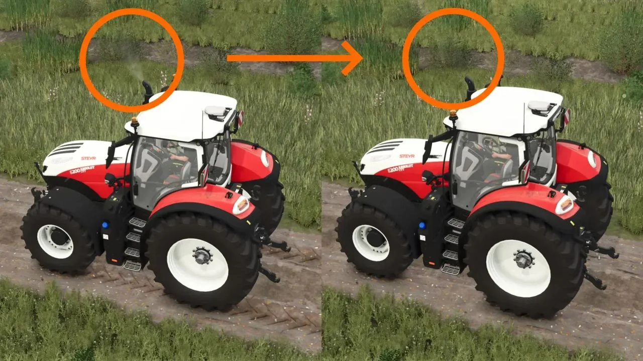 FS25 Dark exhaust smoke (no white) V1.0 Scripts Mod FS25 Mod Free Download