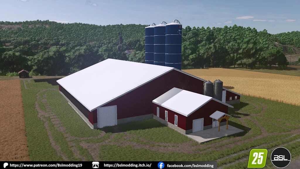 FS25 150-Cow shed V1.0 Sheds Mod FS25 Mod Free Download