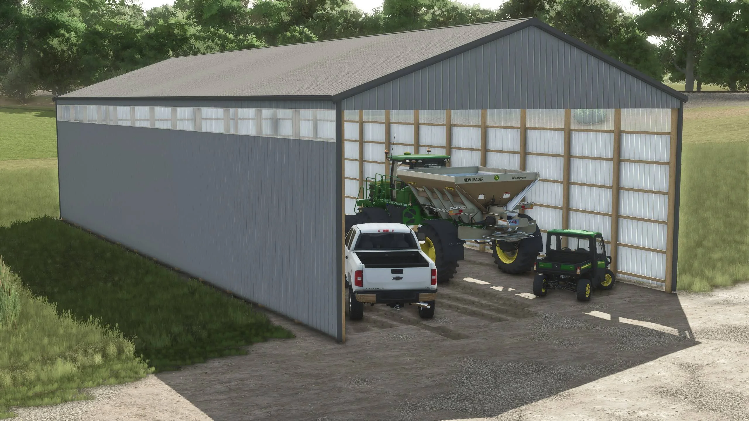FS25 40×97 Open End Shed v1.0 Sheds Mod FS25 Mod Free Download