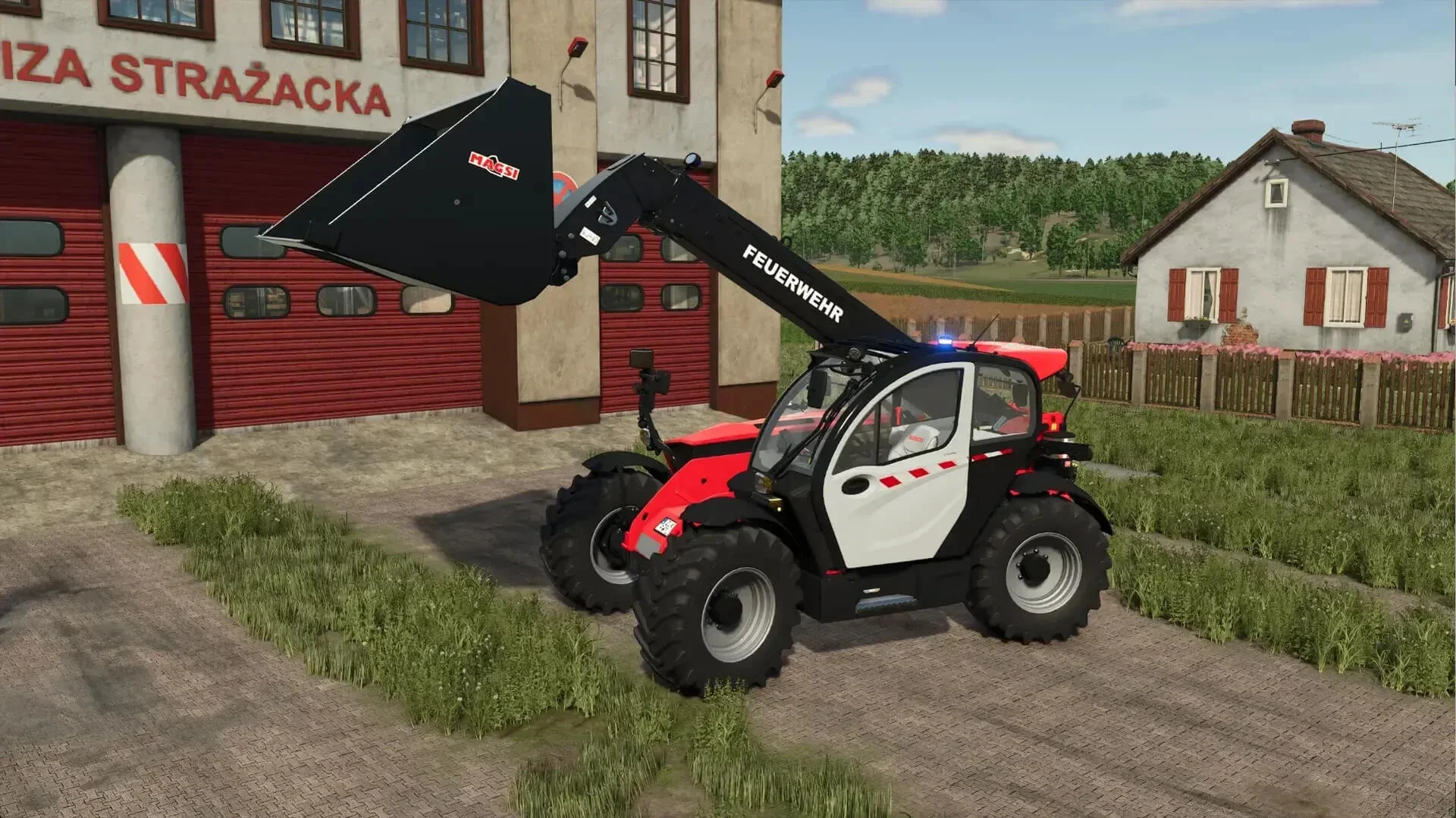 FS25 Manitou Fire Engine Telehandler v1.0 Telehandlers Mod FS25 Mod Free Download