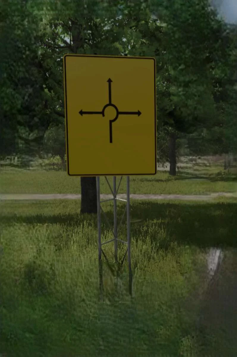 FS25 Roundabout texture for advance direction signs from the R5 Tool v1.0 Textures Mod FS25 Mod Free Download