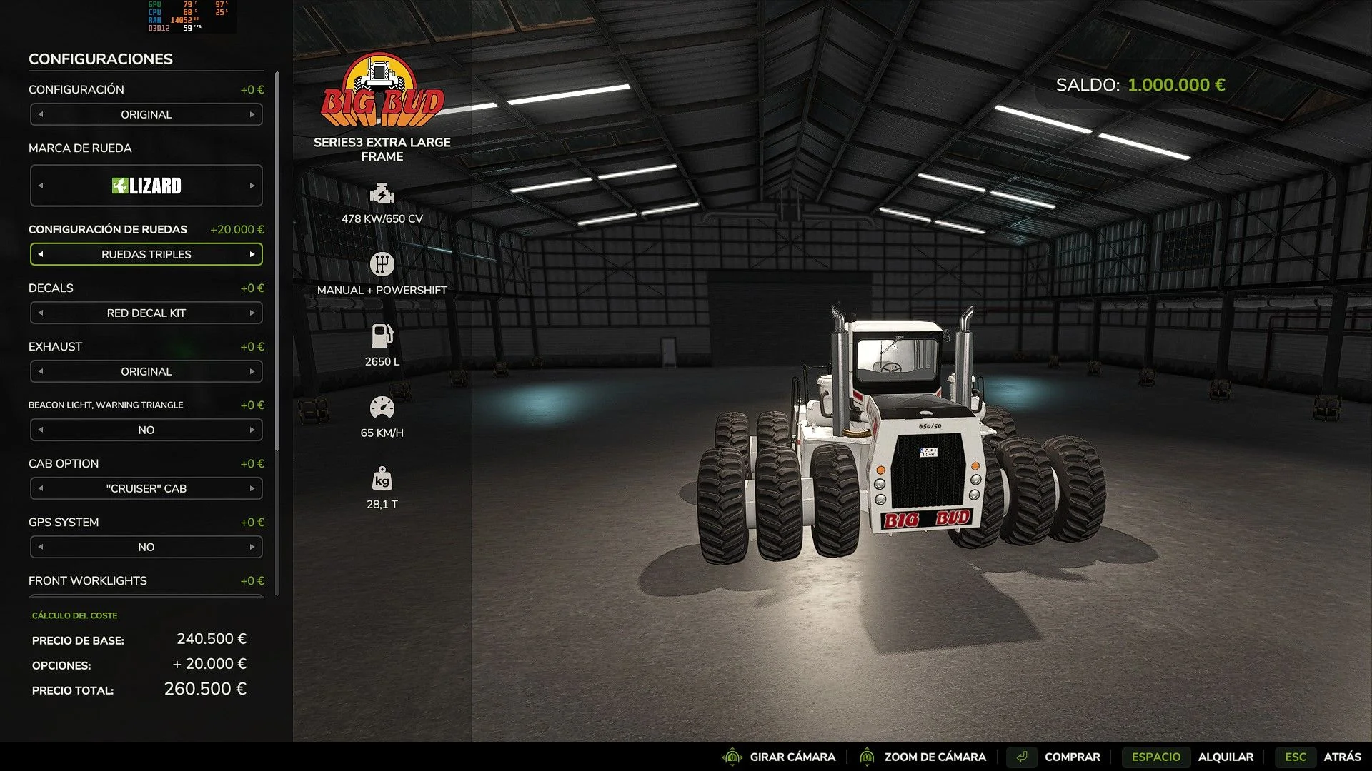 FS25 BigBud S3 Small and Extra Large Frame V1.0 Tractors Mod FS25 Mod Free Download