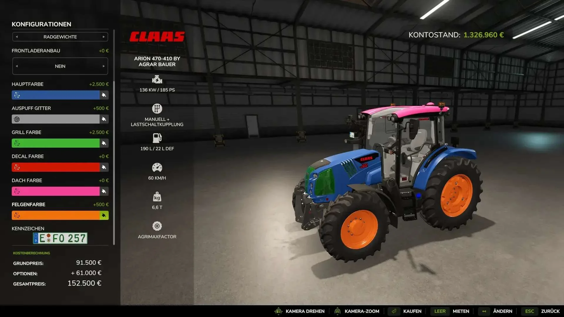 FS25 Claas Arion 400 v1.0 Tractors Mod FS25 Mod Free Download