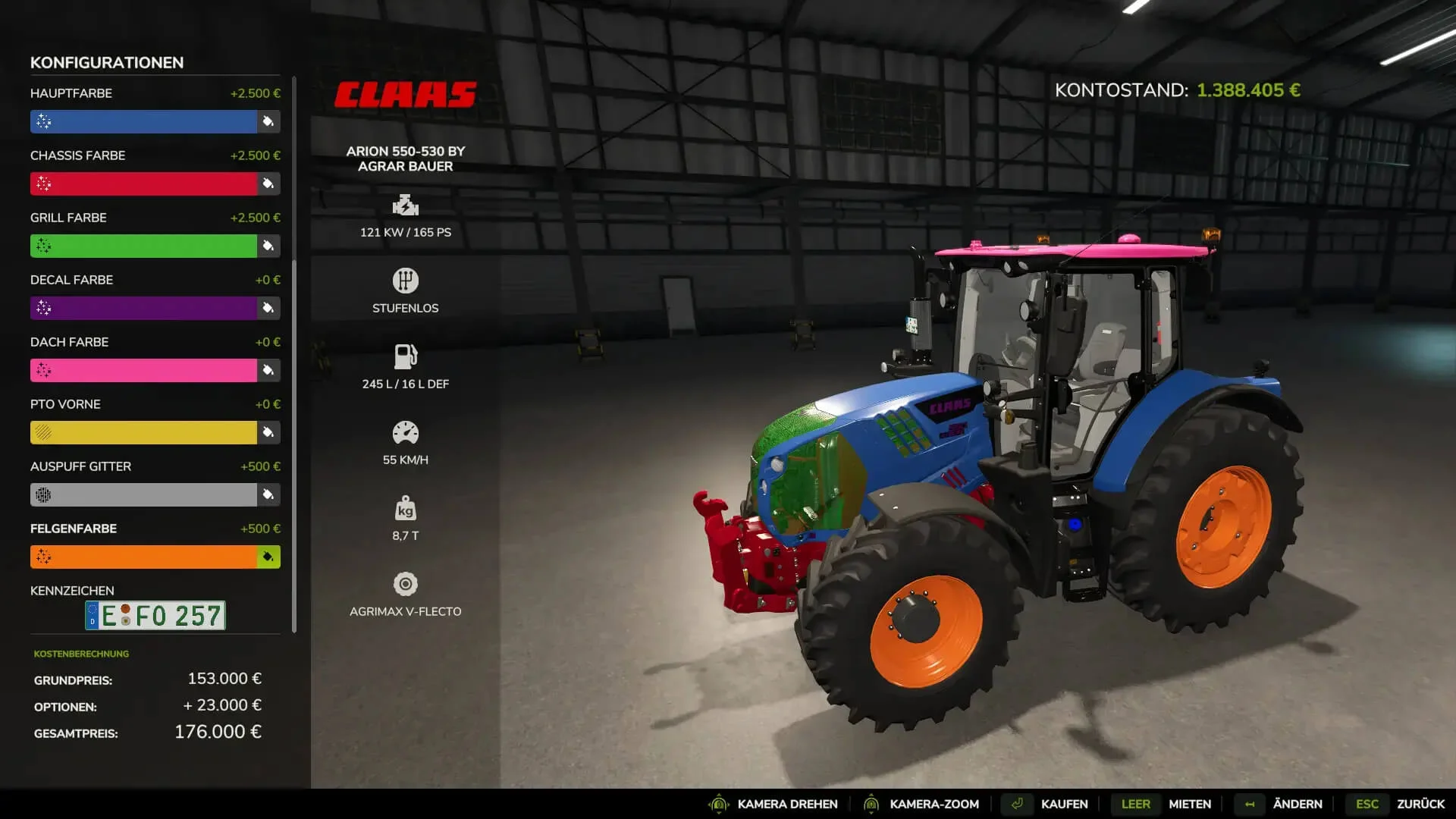 FS25 Claas Arion 500 multicolor V1.0 Tractors Mod FS25 Mod Free Download