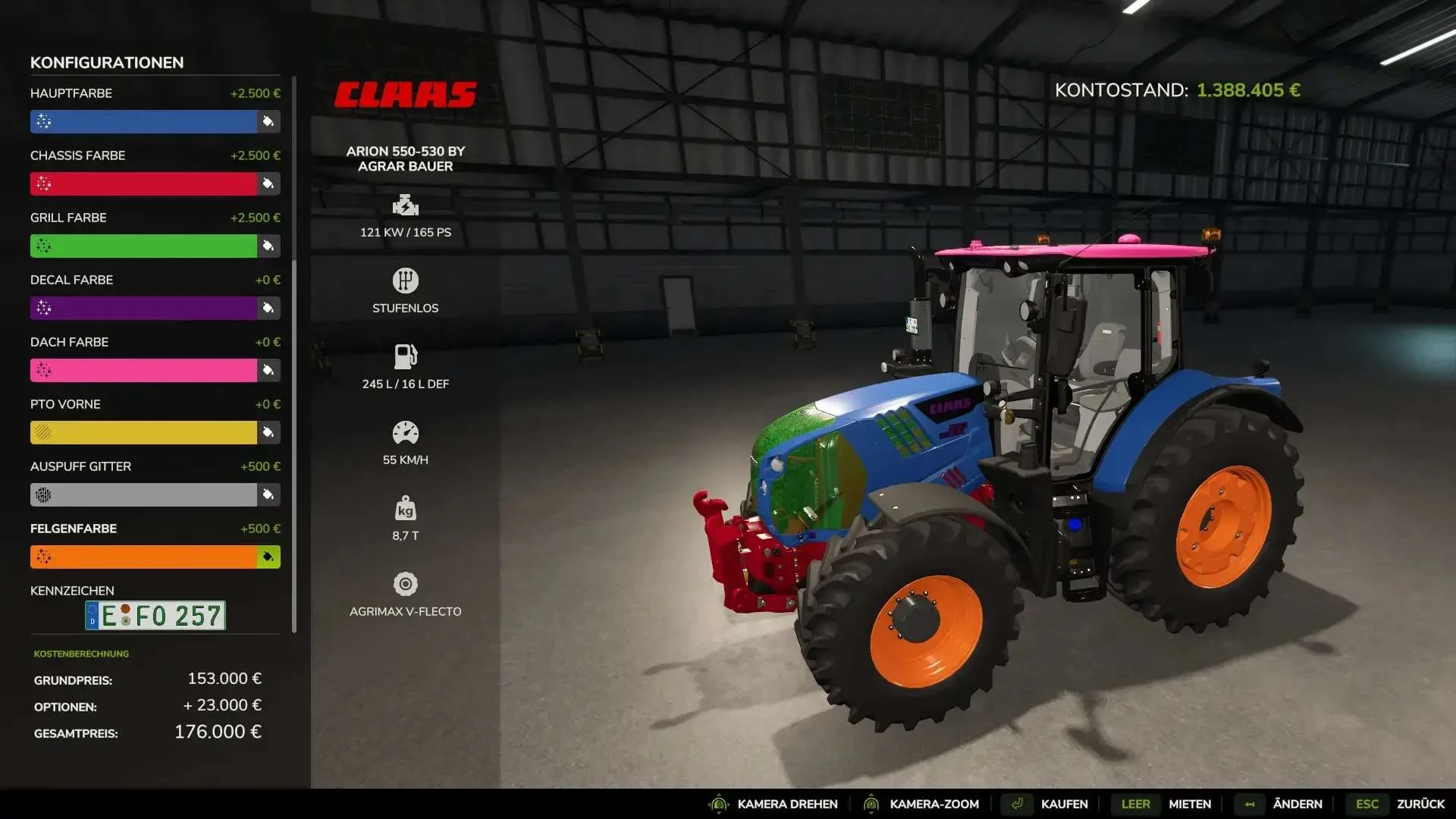 FS25 Claas Arion 500 v1.0.0.1 Tractors Mod FS25 Mod Free Download
