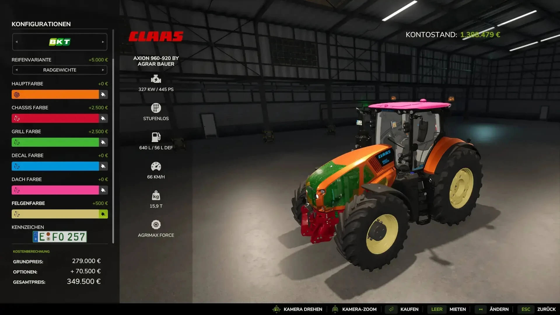 FS25 Claas Axion 900 Multicolor v1.0.0.2 Tractors Mod FS25 Mod Free Download