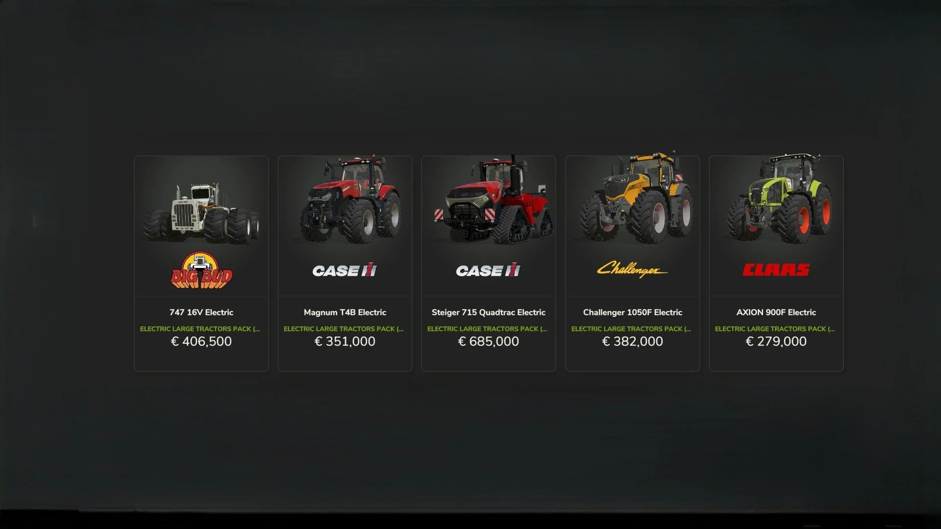 FS25 Electric Large Tractors Pack V1.0.0.1 FS25 Mod Free Download