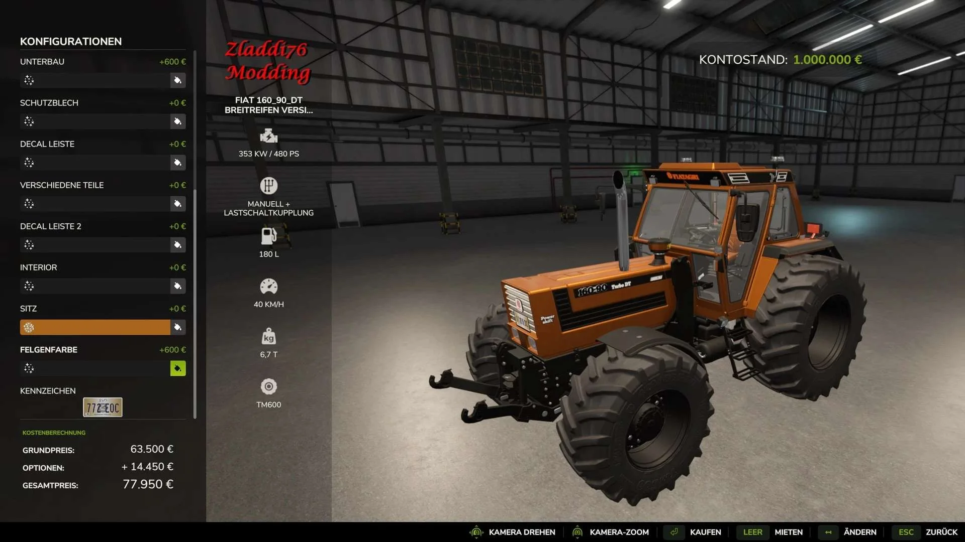 FS25 Fiat 160 90 DT By Zladdi76 v1.0.0.1 Tractors Mod FS25 Mod Free Download