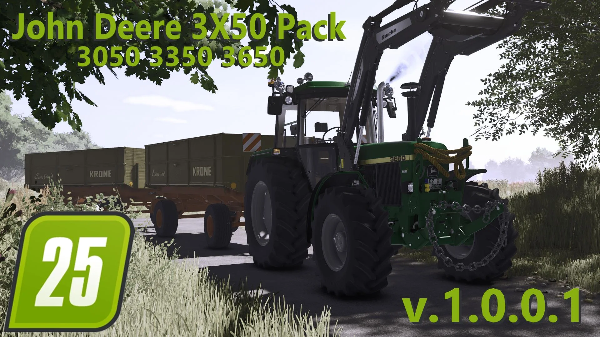 FS25 John Deere 3X50 Series V1.0.0.1 Tractors Mod FS25 Mod Free Download