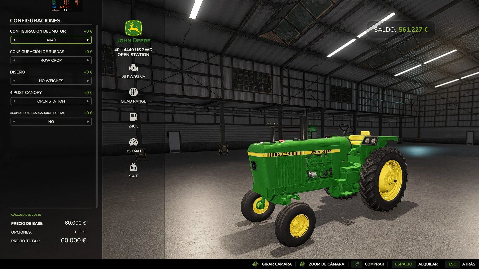 FS25 John Deere 40 Series V1.0 Tractors Mod FS25 Mod Free Download