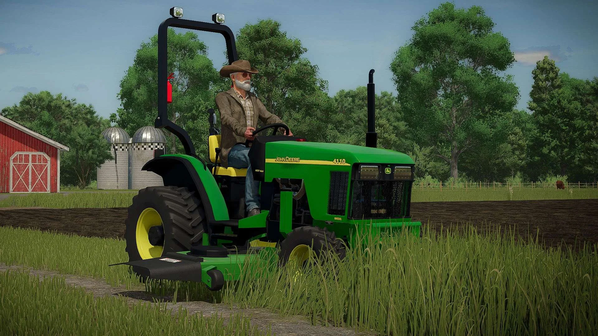 FS25 John Deere 4100 Compact Tractor and Deck v1.0 Tractors Mod FS25 Mod Free Download