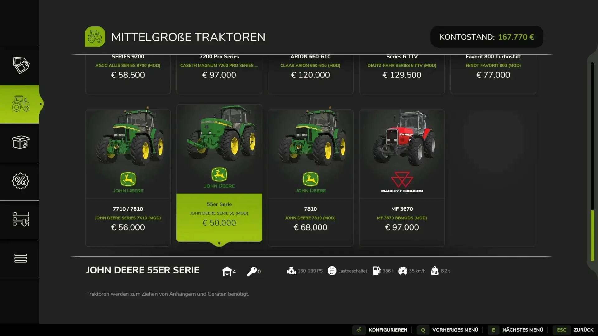 FS25 John Deere 55er Serie v1.0 Tractors Mod FS25 Mod Free Download