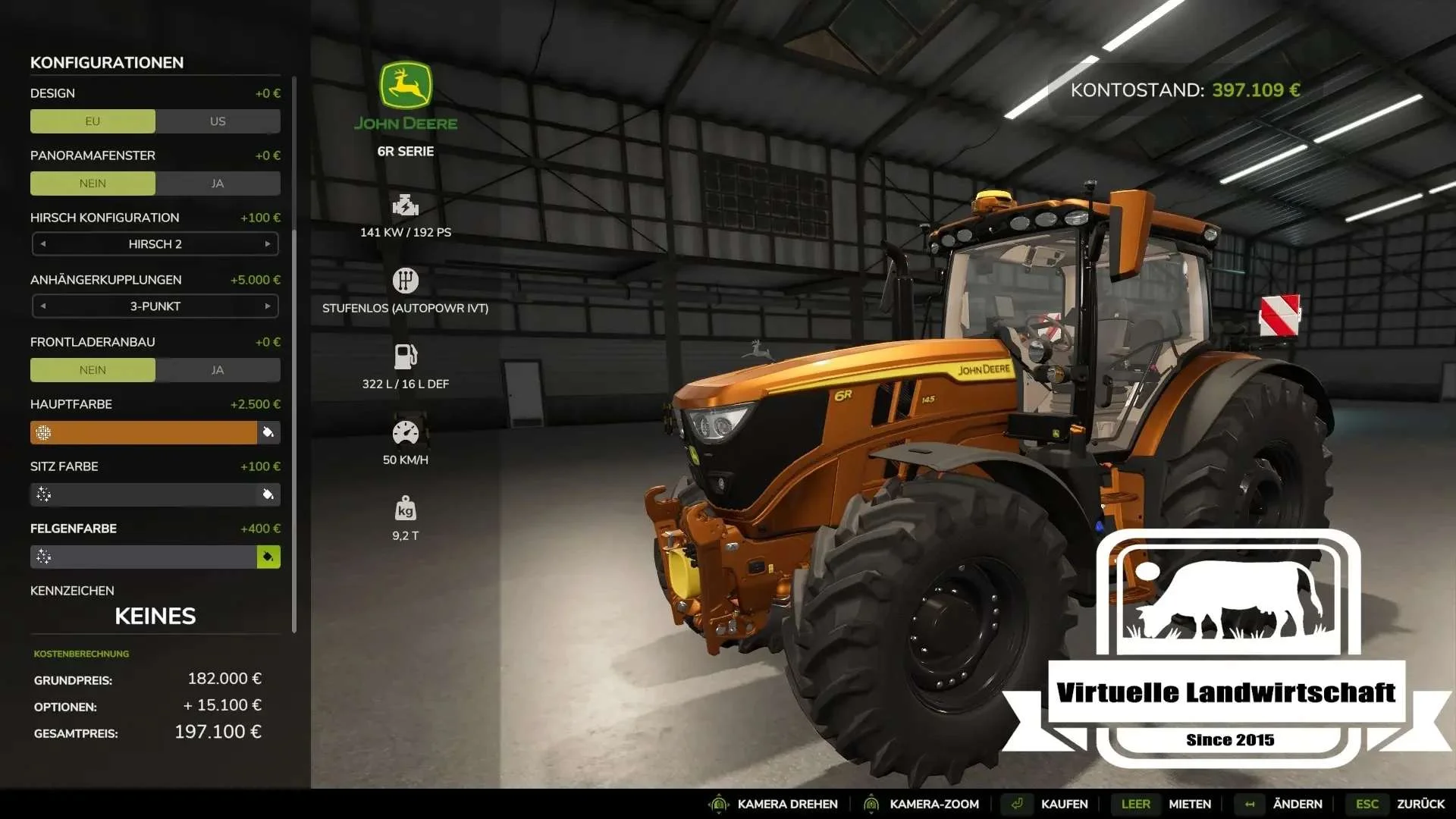 FS25 John Deere 6R Series (color selection) v1.1 Tractors Mod FS25 Mod Free Download