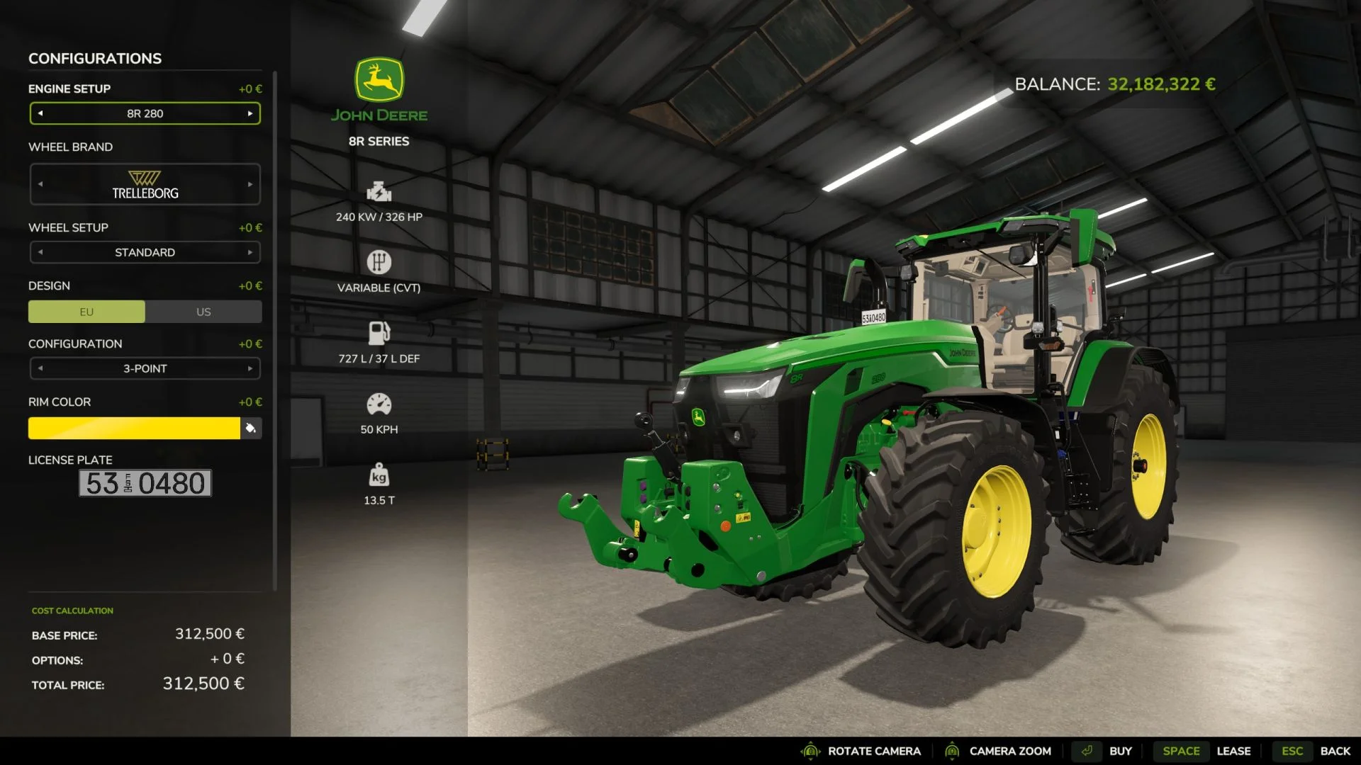 FS25 John Deere 8R 625hp V1.0 Tractors Mod FS25 Mod Free Download