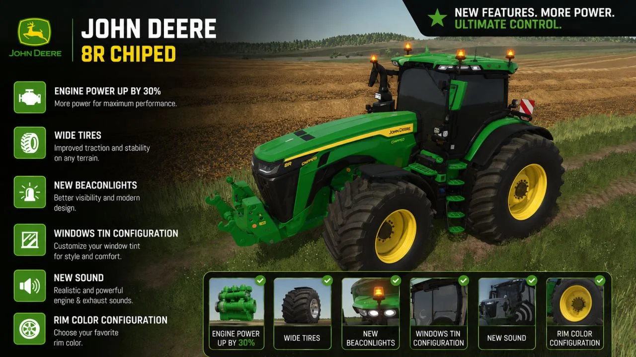 FS25 John Deere 8R PowerSwap V1.0 Tractors Mod