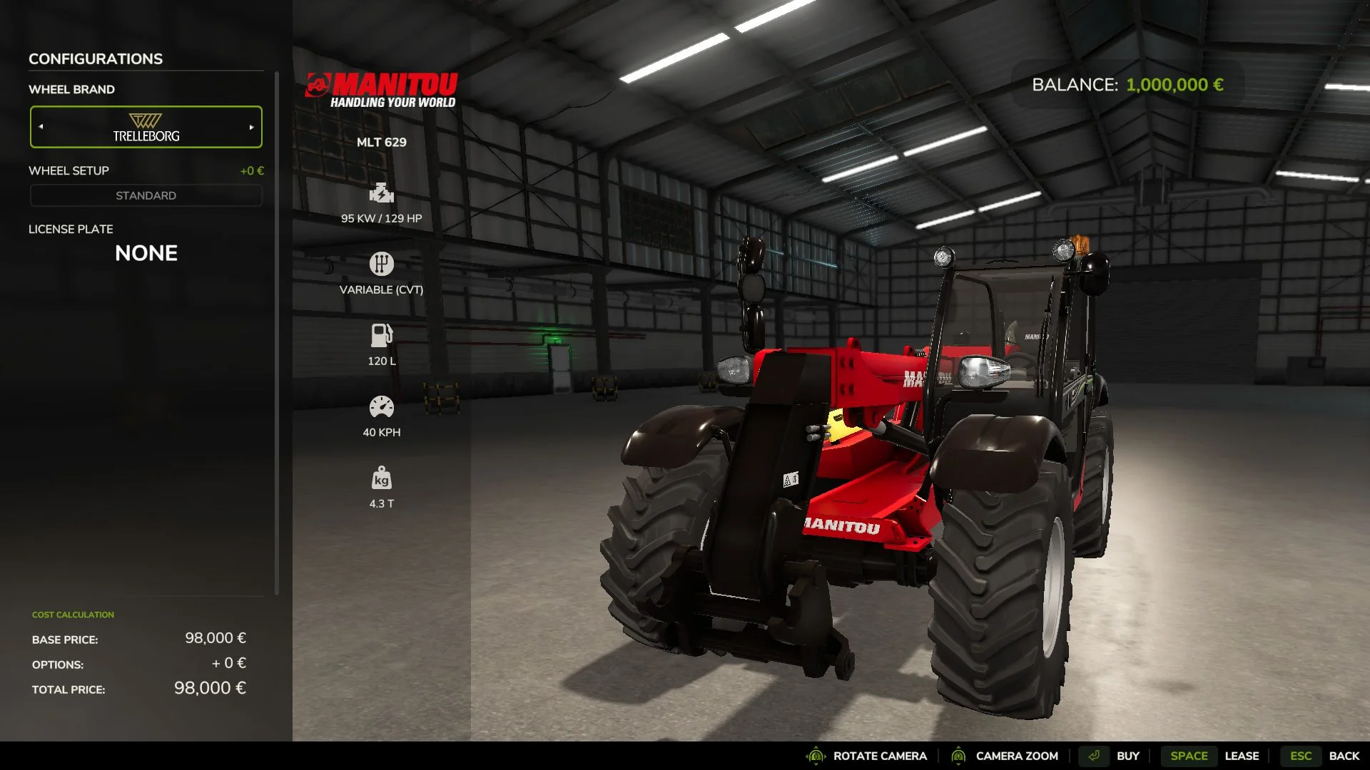 FS25 Manitou MLT 629 v1.0 Tractors Mod FS25 Mod Free Download