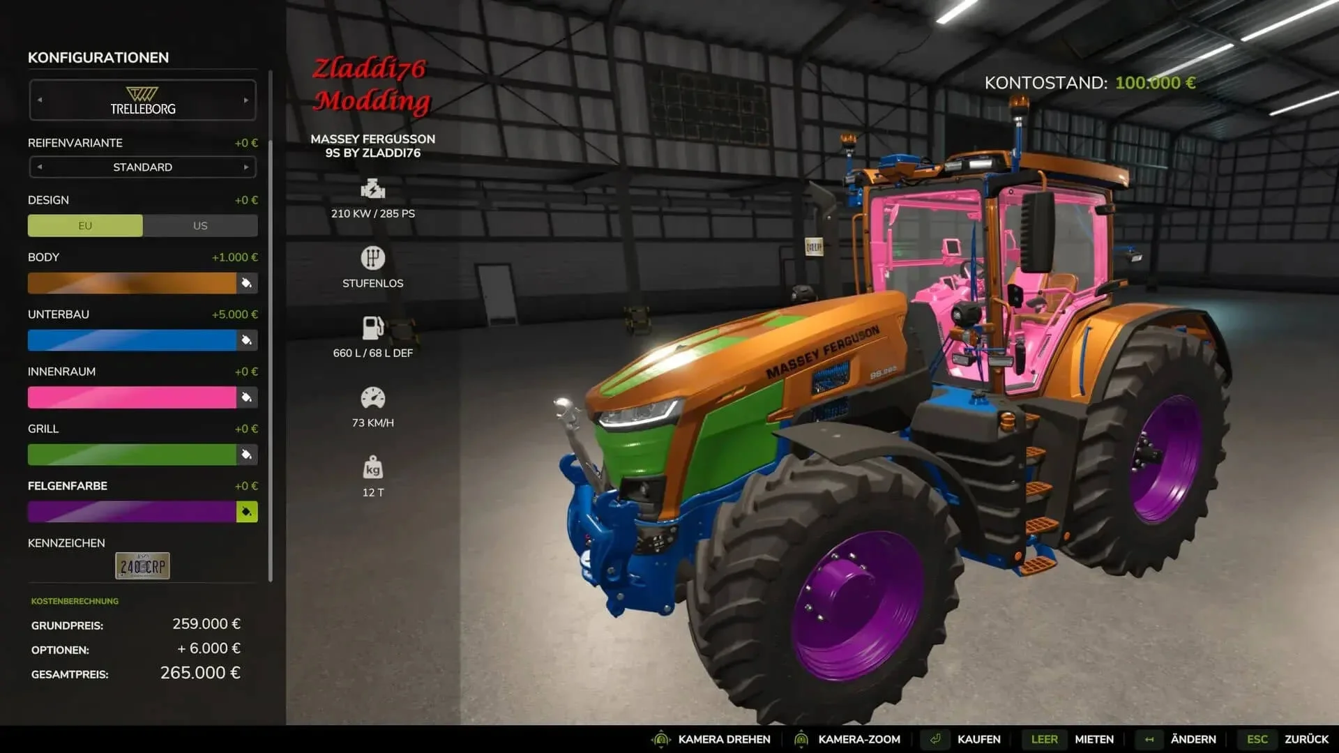 FS25 Massey Fergusson 9S V1.0.1 Tractors Mod FS25 Mod Free Download